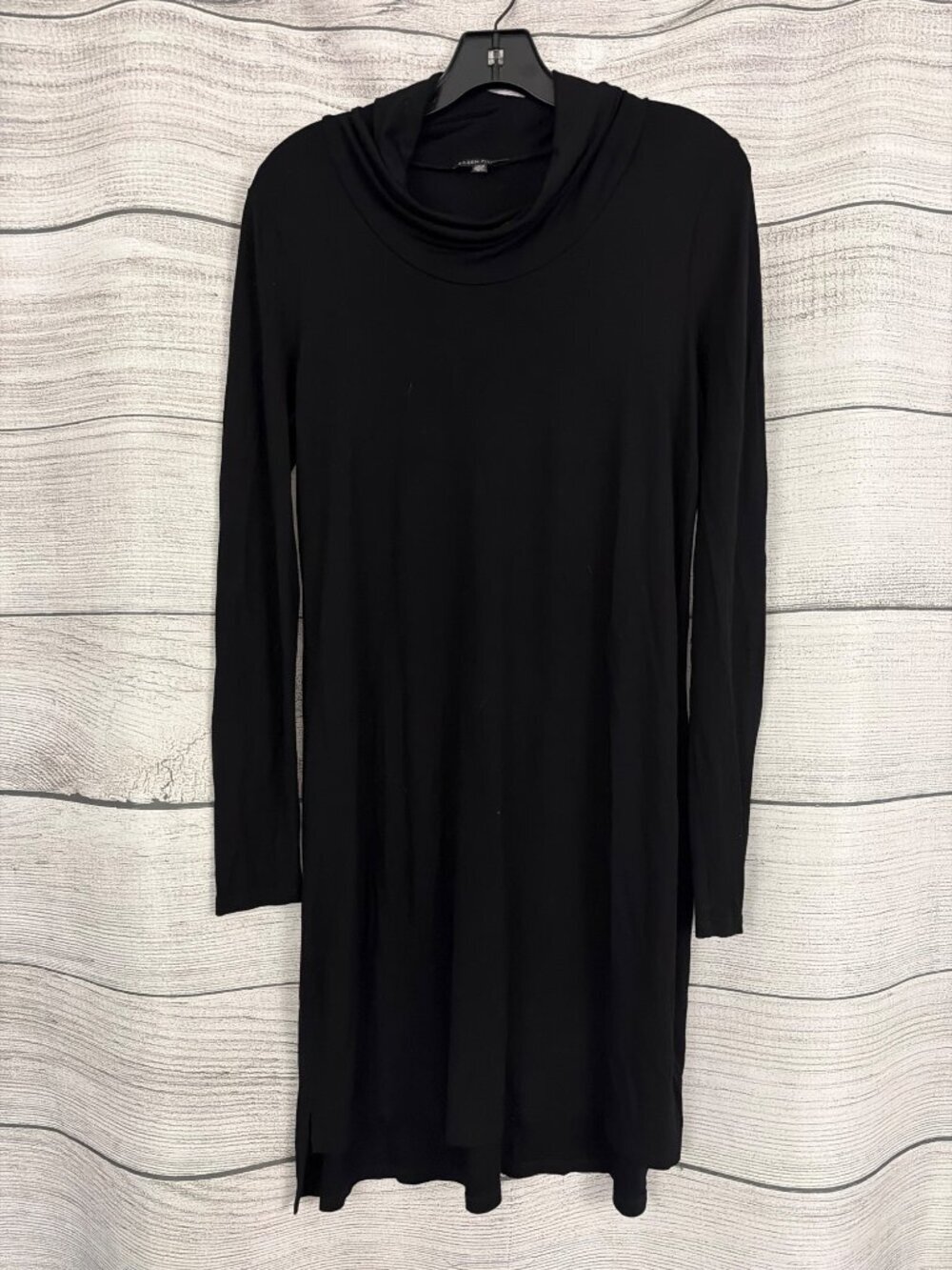 Eileen Fisher Black Long-Sleeve Cowl Neck Tunic Dress S